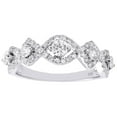 thumbnail image 2 of Diamond Infinity Wedding Band Ladies White Gold Round Anniversary Ring 0.84 Tcw., 2 of 5