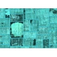 thumbnail image 1 of Ahgly Company Indoor Rectangle Patchwork Turquoise Blue Transitional Area Rugs, 5' x 7', 1 of 4