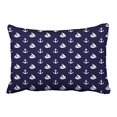 thumbnail image 1 of RYLABLUE Rectangl Throw Pillow Covers Navy Blue Sailboats And Anchors Pattern Pillowcases Polyester 20 x 30 Inch With Hidden Zipper Home Sofa Cushion Decorative Pillowcase, 1 of 1