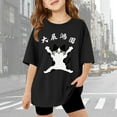 thumbnail image 2 of Boys Girls Cartoon Da Zhan Hong Tu Graphic Print Tee with Short Sleeves, Back to School Summer T shirts Sizes 3-14, 2 of 4