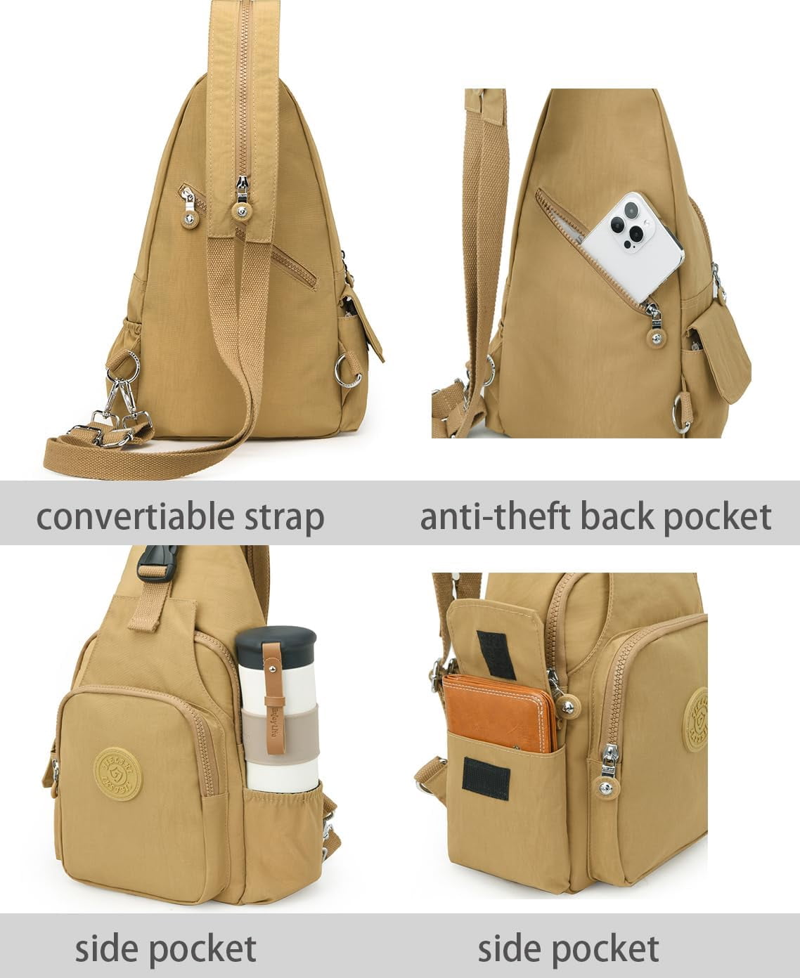 Mini Backpack for Women Purse Convertible Shoulder Bag Anti-theft Travel Bag Small Casual Daypack Sling Bag(Black)