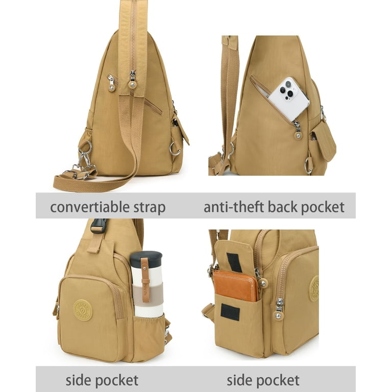 Small Backpack for Women Black Crossbody Sling Bag Anti 