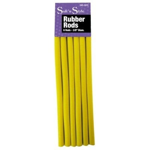 SOFT 'N STYLE Yellow Rubber Rods For Hair Long 10" L x 3/8" HCSNSRRYL