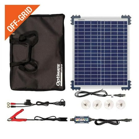 

Tecmate TCMTM-522-D2TK Optimate Solar Duo Panel 20W Travel Kit - TM522D Control 2x Cable Accessories & 4 Suction Mount Nylon Case