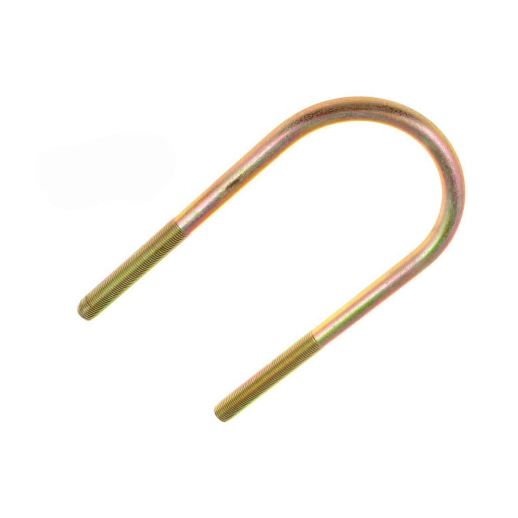 KarParts360 Threaded U-Bolt | Yellow Zinc | Steel | Fine Thread | Round U-Bolt | Heat Hardened | 1/2 Inches Thread Diameter