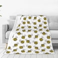 thumbnail image 1 of Fotbe Cute Little Bee Manta de Franela Acolchonada con Estampado, Súper Suave y Esponjosa, Extra Grande para Sofá, Cama, Uso Todo el Año-40"x30", 1 of 7