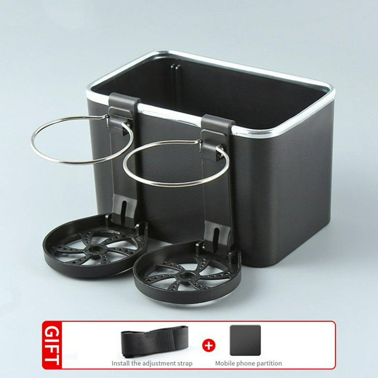 Upgrade Car Armrest Storage Box Water Cup Holder, Car Tissue Box