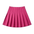 thumbnail image 4 of Fozruso School Uniform Pleated Skirt For Girls, Summer A Line Skirt Tennis Skirts with Elastic Waist(Red), 4 of 6