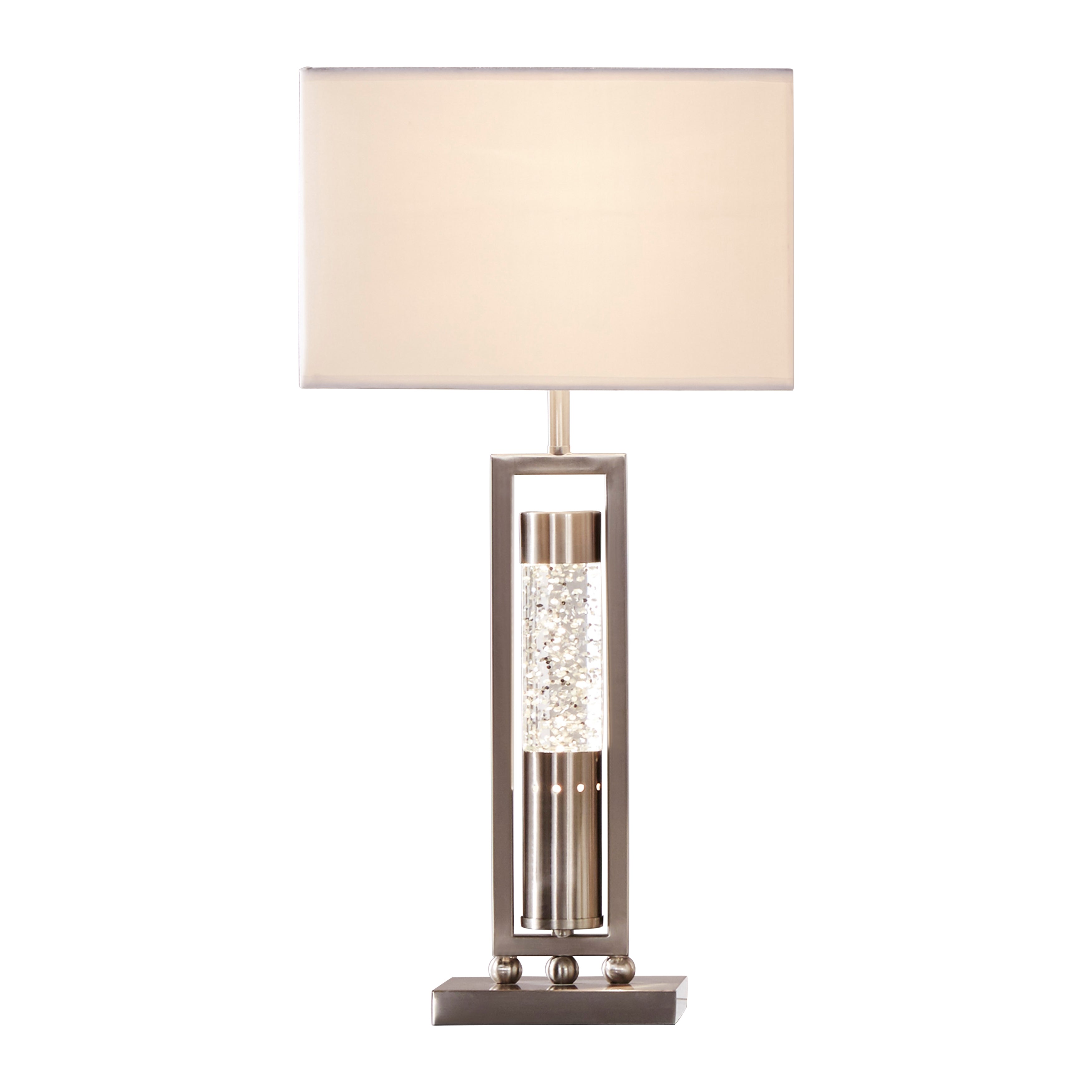 OakvillePark Erding Rectangular Shade Accent Table Lamp, Silver