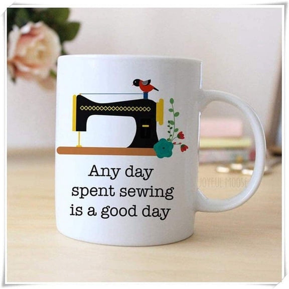 By - Quilters Coffee Mug - Sewing Coffee Mug - Quilting Gift - Gift For Sewer, 11oz Ceramic Coffee Mug