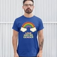 thumbnail image 3 of Tee Hunt Love Has No Gender T-Shirt Gay Pride Queer Rainbow Love is Love Men's Tee, Blue, Medium, 3 of 5