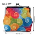 thumbnail image 2 of Lady Leather Wallet Zero 4.13 X 4.52 In Three-Dimensional Buckle Design Small Portable Easy Opening And Closing Indianred Tie-Dye Background Vibrant Colors And Swirling, 2 of 5