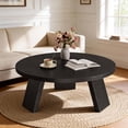 thumbnail image 1 of Table Basse Ronde avec Pieds Inclinés, Table Centrale Ronde Moderne en Bois, Tables d'Appoint pour Salon, Chambre, Assemblage Facile, 1 of 7