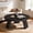 Black, variant on Round Wood Coffee Tables for Living Room, Farmhouse Circle Coffee Table, Mid Century Wooden Rustic Coffee Tables for Apartment, Easy Assembly