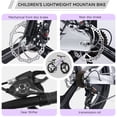 thumbnail image 3 of Baprem 20" Mountain Bike for Kids Boys Girls Ages 8-12 Years, 7 Speed Disc Brake Kids Bike Bicycle, Magnesium Alloy Frame MTB with Front Suspension & Headlight, Purple, 3 of 9