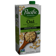 (3 pack) (3 pack) Pacific Foods Organic Reduced Sugar Oat Original Plant-Based Beverage, 32oz