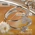 thumbnail image 3 of Crystal Butterfly Pearl Bracelet Bangle for Women, 3 of 5