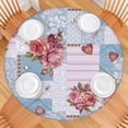 thumbnail image 2 of Pioneer Flower Floral Print Pattern Round Fitted Tablecloth with Elastic Edge,Dining Table Cover Waterproof,Outdoor Round Tablecloth for Camping,Dining,Indoor and Outdoor, 2 of 7