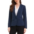 thumbnail image 1 of BLAZERS CHIC INSPIRADORES para Mujeres Casual de Negocios con Un Botón, Mangas Largas, Chaquetas de Oficina con Almohadillas en los Hombros, L Azul Profundo, 1 of 6