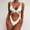 White, variant on Babysbule Women's Bikini Sets Swimsuit Summer Ladies Solid Swimwear Two-piece Slim Bikini Straped Bathing Suit