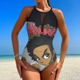 thumbnail image 2 of The Boondocks One-Piece Swimwear Sexy Mesh Monokini Swimsuit with Detachable Padding Bathing Suit Swimdress S, 2 of 7
