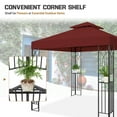 thumbnail image 4 of COOS BAY 8x8 Outdoor Patio Gazebo with Corner Shelves, Two-Tier Soft Top Canopy for Backyard, Lawn, Deck and Garden, Red, 4 of 9