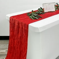 Your Chair Covers - 14 x 108 Inch Crinkle Taffeta Table Runner Red