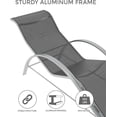 thumbnail image 4 of GloryStar Ensemble de 3 Chaises de Piscine Inclinables d'Extérieur, Chaises Longues en Osier avec Dossiers Réglables, Coussins Imperméables, Tables d'Appoint et Porte-Gobelets, 4 of 8