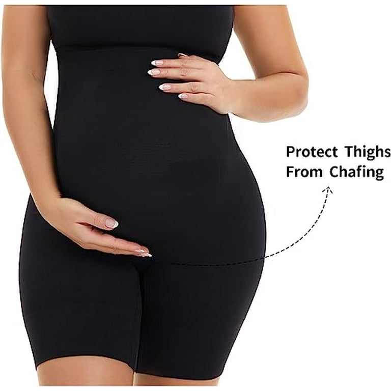 KUNINDOME Maternity Shapewear for Belly Support, Prevent Thigh Chaffing,  Black, X-Large