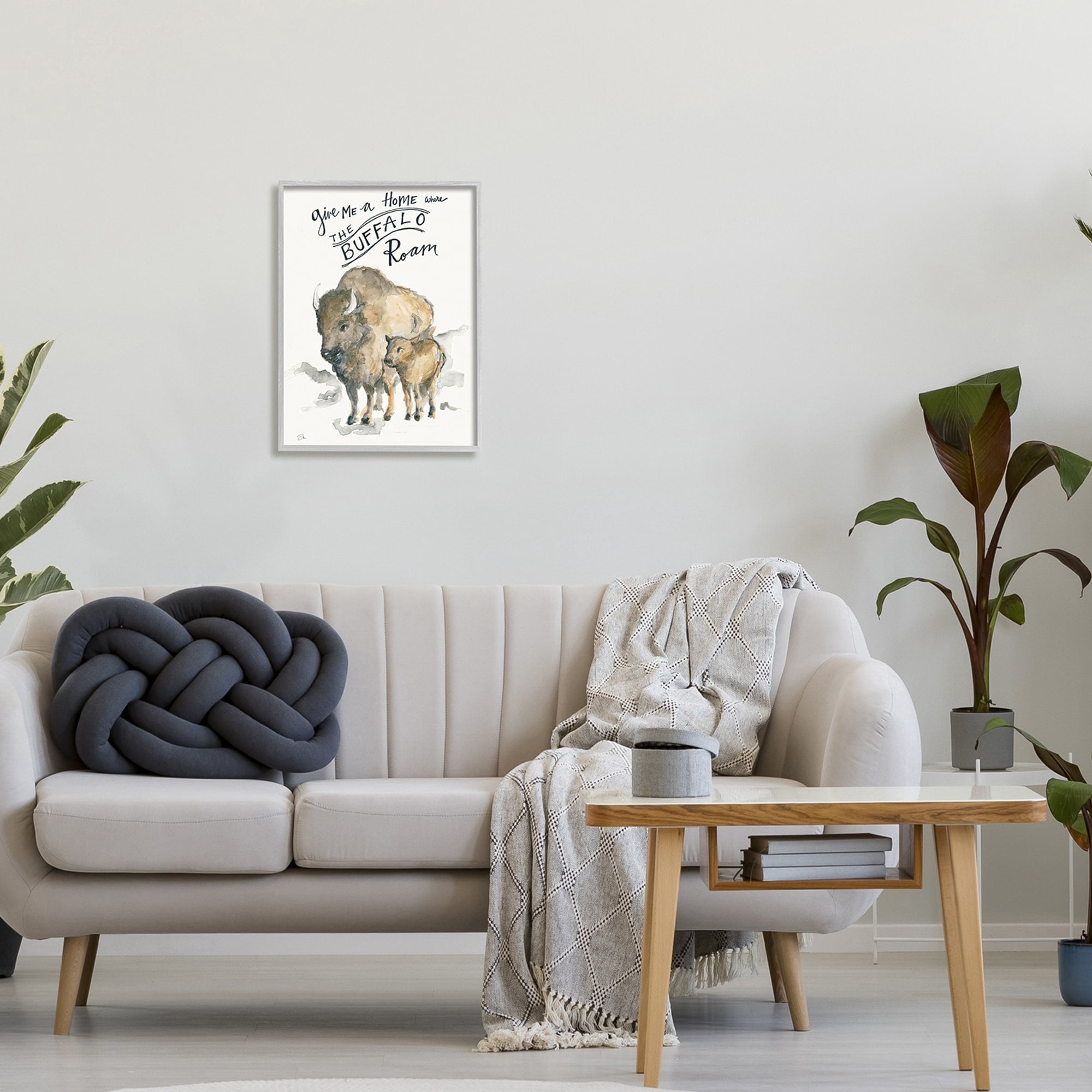 Stupell Industries Give Me A Home Phrase Buffalo Wild West Animal,16 x 20, Design by Jessica Mingo