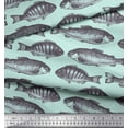 thumbnail image 3 of Soimoi Green Cotton Jersey Fabric Fish Ocean Print Fabric by Yard 58 Inch Wide, 3 of 3