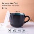 thumbnail image 2 of AmorArc Ceramic Soup Mugs with Lid, 24 oz Soup Cups with Hanlde for Coffee,Cereal,Salad,Noodles,Tea,Soup Bowls Cups,Microwave &Dishwasher Safe, Set of 4, Multi-color with Vented lid, 2 of 7