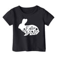 thumbnail image 4 of Chemises Filles Mode Décontractée Imprimé Col Rond Manches Courtes T-Shirt Hauts Filles Noir 3 Ans-4 Ans, 4 of 4