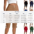 thumbnail image 4 of Asxite Womens Shorts High Waisted Solid Side Slit Button Detail Yoga Stretchy Firm Summer, 4 of 5