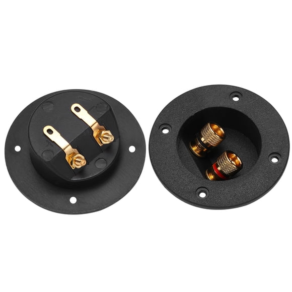2pcs DIY Home Car Stereo Tornillo Conectores de taza Enchufes de subwoofer Caja de altavoz de 2 vías Terminal Binding Post Terminal Box Caja de conexiones (Negro)