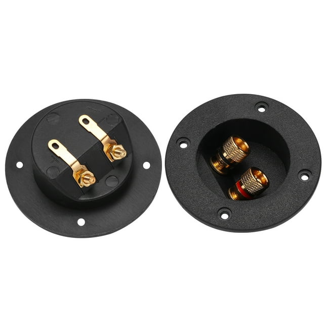 2pcs DIY Home Car Stereo Tornillo Conectores de taza Enchufes de subwoofer Caja de altavoz de 2 vías Terminal Binding Post Terminal Box Caja de conexiones (Negro)
