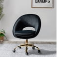 thumbnail image 1 of Savas Velvet Task Chair for Home Office in Black, 1 of 8