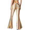 thumbnail image 3 of Saints & Hearts Womens Juniors High Rise Retro Stripe Boho Flares (L, Mustard), 3 of 4