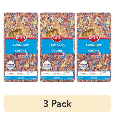 (3 pack) Kaytee Clean & Cozy Colors Bedding Kaleidoscope 24.6 Liters