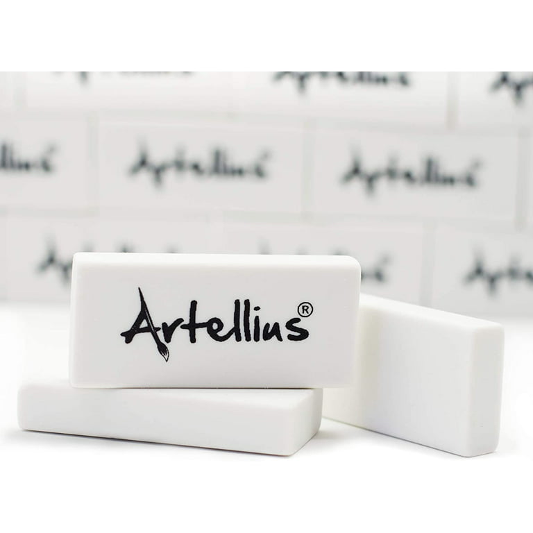 ARTELLIUS Bulk Classroom Box of 100 LATEX FREE Erasers, WHITE, Non