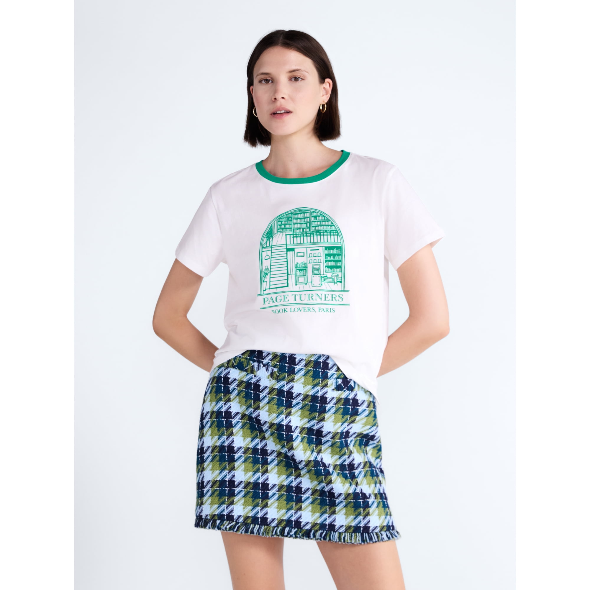 Free Assembly Women's and Women's Plus Cotton Cropped Boxy Tee with Short Sleeves, Sizes XS-4X