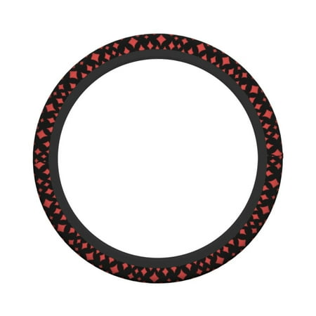 XMXY Car Steering Wheel Cover, Poker Pink Diamonds Non-Slip Jeep Truck Universal Elastic Steering Wheel Protector 15 inch