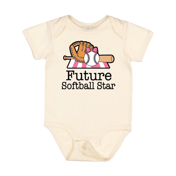 Inktastic Future Softball Star Sports Glove Girls Girls Baby Bodysuit