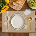 thumbnail image 4 of Beige White Floral Placemats Set of 8, Abstract Art Summer Botanical Placemats for Dining Table, Place Mats for Kitchen Tabletop, Waterproof Wipeable Dining Table Mats Set, 4 of 9