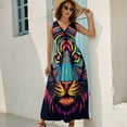 thumbnail image 2 of Tiger Animal Graffiti Pattern Design Sleeveless Dress Summer Clothes for Women Women's Clothing 2025, 2 of 7
