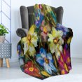 thumbnail image 4 of Impressionist Soft Flannel Fleece Throw Blanket, Spring Themed Close up Oil Painting Colorful Flower Field Print, Cozy Plush for Indoor and Outdoor Use, 50" x 70", Multicolor, by Ambesonne, 4 of 5