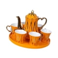 thumbnail image 4 of Juego de té de cerámica tetera y tazas para beber agua de té de café con tazas de café para bandeja para la fiesta de la fiesta de té regalo, 4 of 8
