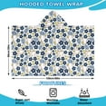 thumbnail image 2 of Blue Baseballs with Yellow Flowers Pattern Hooded Bath Towel，60"x35" for Ages 3 To 12 Kids, Quick Dry Lightweight Soft Microfiber Hood Beach Towel Cover Up for Kids, 2 of 7
