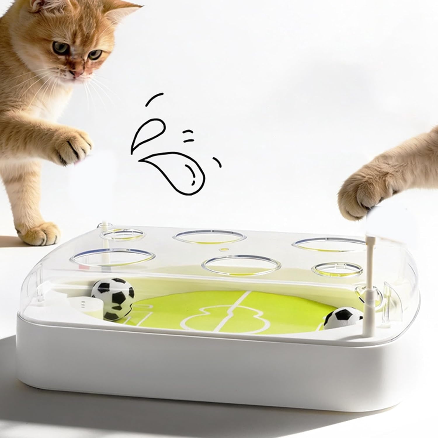Cat Balls Toys for Indoor, Electric Interactive Soccer Ball with Catnip, Stimulating Cat Toy for Exercise, Training, Hunting Simulation, Mental Stimulation, Scratching, Floor Play, Outdoor, Travel