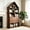 Walnut, variant on Leumius Folding Craft Desk with Storage Shelves, Convertible Hideaway Desk to Bookshelf, Foldable Desk with Storage, Disappearing Desk for Living Room Home Office Natural